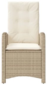 Sedie reclinabili da giardino 2pz con cuscini beige polyrattan