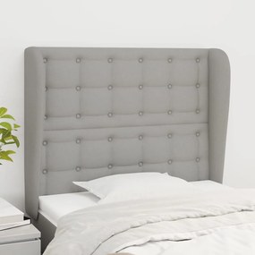 Testiera Ad Orecchio Grigio Chiaro 93x23x118/128 Cm İn Tessuto /