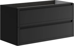 Mobile da bagno sospeso sotto lavabo L 99.5 x H 50 x P 45.5 cm antracite opaco, 2 cassetti TRATTO