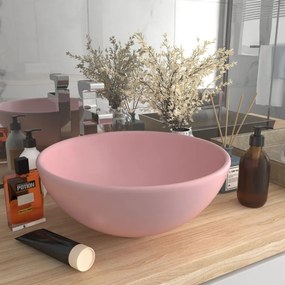 Lavandino Lusso Rotondo Rosa Opaco 32,5x14 Cm İn Ceramica /