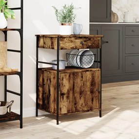 Carrello da cucina rovere fumo 56x43x89,5 cm legno multistrato