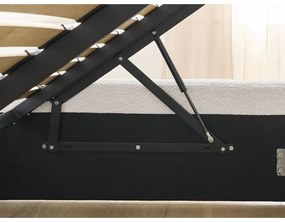 Letto matrimoniale imbottito bianco con contenitore/senza testiera con rete inclusa 160x200 cm Inera – Bobochic Paris