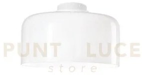 Plafoniera gibus bianca 1 luce attacco e27 30x30x23cm in vetro soff...