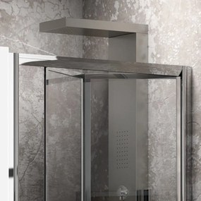 Box doccia nicchia 80cm apertura a libro vetro trasparente K045 - KAMALU