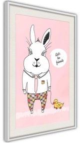 Poster  Friendly Bunny  Cornice Quadri Cornice d'oro, Larghezza x Altezza Home decor 20x30