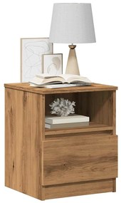 Comodini 2 Pz Rovere Artigianale 40x40x50 Cm Legno Multistrato /