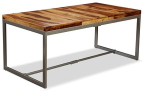 Tavolo da pranzo in legno massello di sheesham e acciaio 180 cm