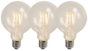Set di 3 Lampadine a filamento LED E27 G95 4W 320lm 2700K