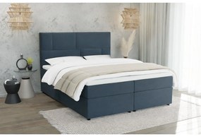 Letto boxspring blu scuro con contenitore 180x200 cm Lola - Ropez