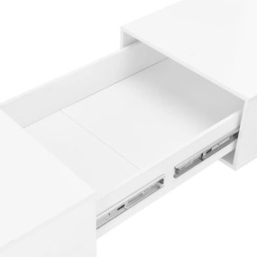 Tavolino da Salotto Bianco Lucido 120x60x35 cm