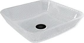 Mexen Mika lavandino da appoggio in vetro 40 x 40 cm, trasparente - 24104000