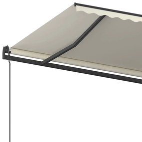Tenda da Sole Retrattile Manuale con Pali 5x3,5 m Crema