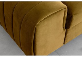 Divano color senape allungabile e rivestimento in velluto 261 cm Laurence – ELTAP