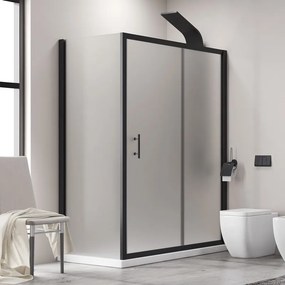 Box doccia vetro piumato 80x110 telaio nero opaco | KFN5000SN - KAMALU