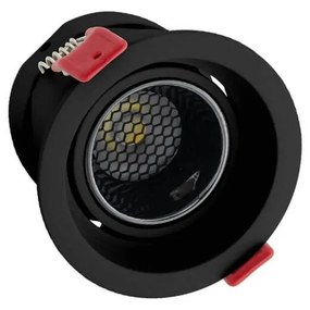 Faro LED da Incasso 12W, Orientabile CRI92 Foro 75mm, Nero, CCT UGR11 Colore Bianco Variabile CCT