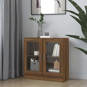 Mobile Vetrina Rovere Marrone 82,5x30,5x80 Cm Legno Multistrato /