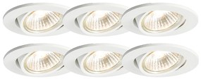 Set di 6 faretti incassati bianchi orientabili - Cisco