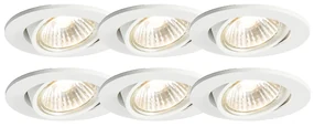 Set di 6 faretti incassati bianchi orientabili - Cisco