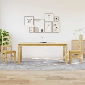 Set Da Pranzo 3 Pz Panama İn Legno Massello Di Pino /