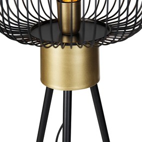 Lampada da terra di design nera con oro - Mayelle