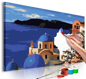 Quadro fai da te  Santorini  Colore Arancione, Dimensioni e Misure 60x40