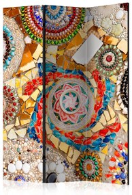 Paravento design Mosaico Marocchino (3-parti) - modello etnico con pietre colorate
