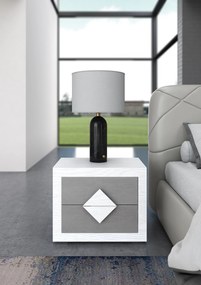 Camera Matrimoniale Ancy Frassino Bianco Cemento Specchio