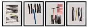 Quadro DKD Home Decor Lines Abstract (4 pezzi) (35 x 3 x 45 cm)