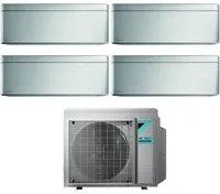 Climatizzatore Condizionatore Daikin Bluevolution Quadri Split Inverter serie STYLISH TOTAL SILVER FTXA-BS 12+12+12+12 con 4MXM80N R-32 Wi-Fi Integrato 12000+12000+12000+12000 colore GRIGIO Garanzia Italiana - Novit 2020