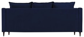 Divano letto in velluto blu con contenitore, 215 cm Freesia - Mazzini Sofas