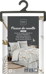 Set copripiumino e federa beige in cotone per letto matrimoniale ed esteso con lenzuolo incluso/6 pezzi 240x220 cm Raoni – douceur d'intérieur