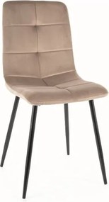 Sedia Ivo in velluto beige Blu40