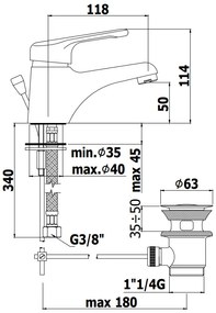 Paffoni Nettuno Nt070 Miscelatore lavabo Monocomando con scarico automatico 1”G senza attacco catenella Cromo