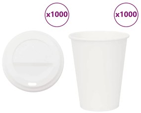 Tazze Da Caffè İn Carta Con Coperchi 1000 Pz 12oz 300 Ml /