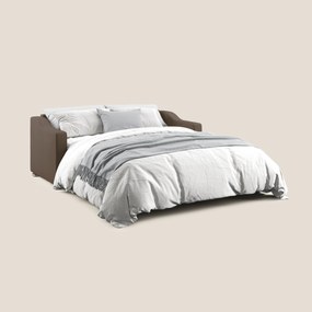 Amber divano letto matrimoniale in tessuto smacchiabile T05 marrone