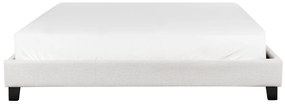 Letto matrimoniale tessuto grigio chiaro 180 x 200 cm ROANNE Beliani