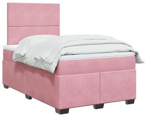 Giroletto A Molle Con Materasso Rosa 120x190 Cm İn Velluto /