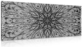 Stampa su tela – Ornamento etnico unico in bianco e nero