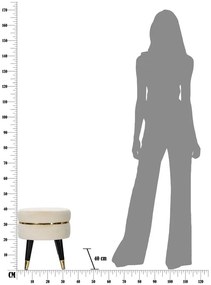 Pouf in velluto crema Paris - Mauro Ferretti