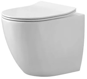 Vaso WC A Terra Filo Parete Rimless Bianco Con Copriwater Line Karag