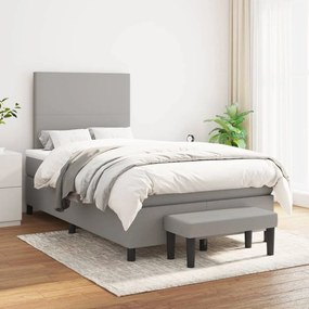 Giroletto A Molle Con Materasso Grigio Chiaro 120x200cm Tessuto /