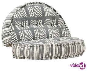 vidaXL Pouf 100x20 cm in Tessuto Grigio a Strisce