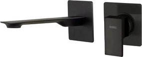 Rubinetto per lavabo ad incasso getto aerato Flat nero pvd opaco MAMOLI