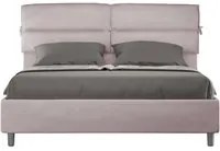 Letto imbottito Matrimoniale 160x210 cm Nandy - Senza rete,Glicine,Microfibra