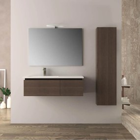 Mobile da bagno 100 cm rovere scuro Mono Slide finitura soft