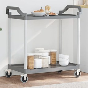 Carrello A 2 Ripiani Grigio 99x50x97 Cm İn Alluminio /