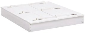 Sabbiera in Legno di Abete 95x90x15 cm, Bianca