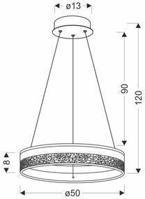 Lampadario LED a cavo FROZI LED/32W/230V Ø 50 cm oro