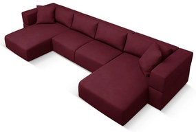 Divano angolare a U bordeaux Esther - Milo Casa