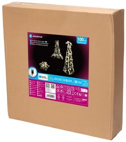 Aigostar - Albero di Natale LED per esterni 100xLED/230V 1,5m IP44 bianco/oro, luce bianca fredda